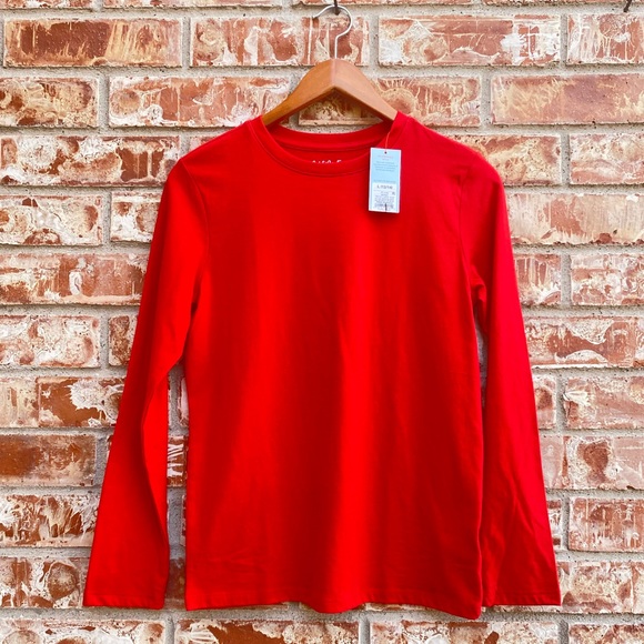 NWT Cat & Jack Red Long-sleeve T-shirt Size Large (12-14) - Picture 1 of 4
